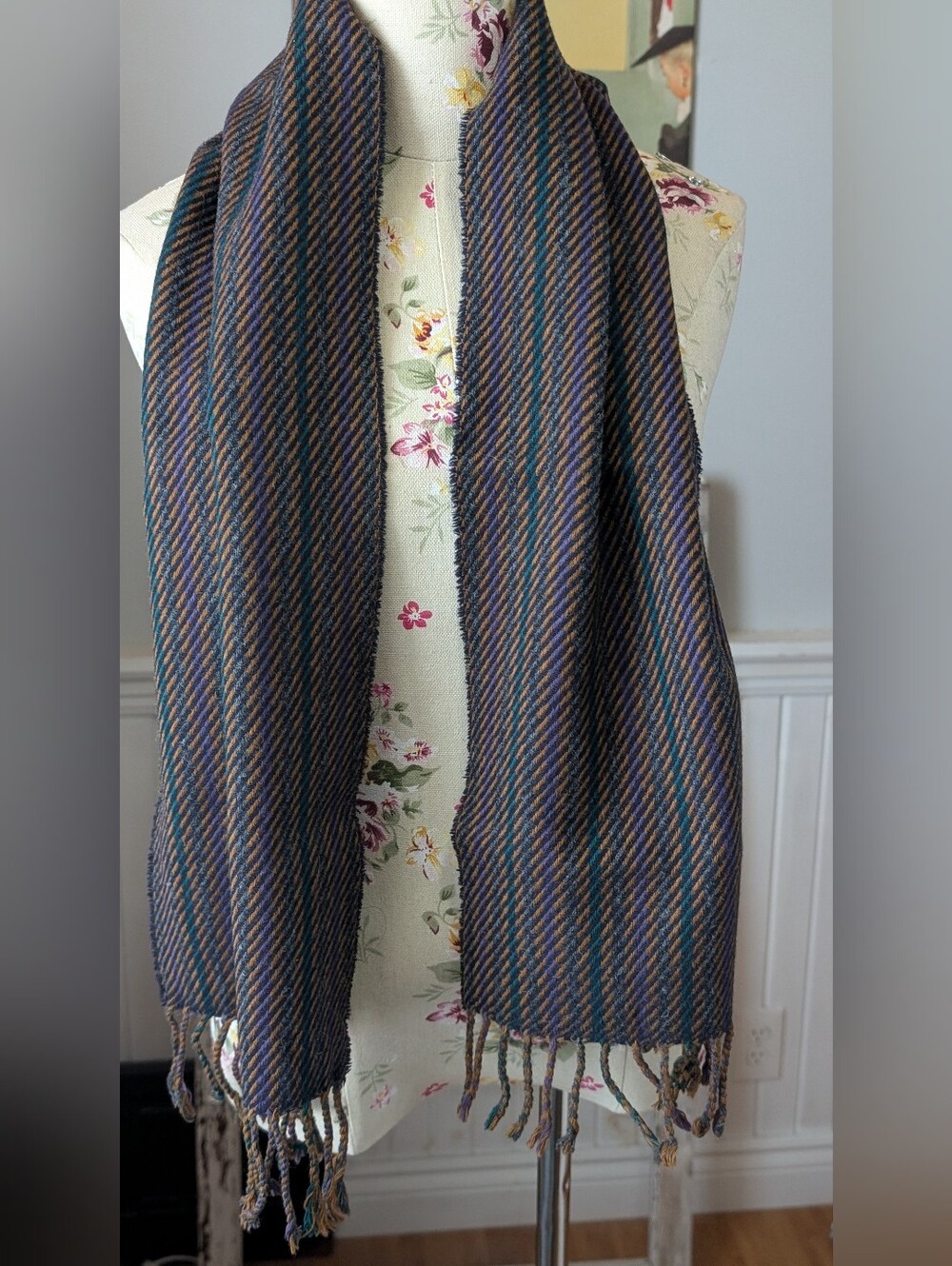 Banana Republic Multicolor Striped Vintage Wool Scarf - Classic Winter Accessory